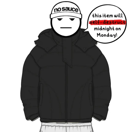 No Sauce Cloud Puffa Jacket Black