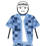 No Sauce Crochet Knit Checkered Shirt Blue (3)