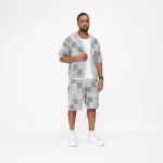 No Sauce Crochet Knit Checkered Shirt Grey (1)