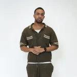 No Sauce Crochet Knit Striped Shirt Brown (1)