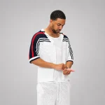 No Sauce Crochet Knit Striped Shirt Français White (1)