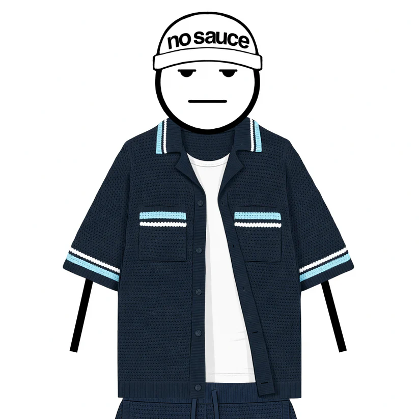 No Sauce Crochet Knit Striped Shirt Navy (4) No Sauce Crochet Knit Striped Shirt Navy (4)