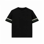 No Sauce Crochet Knit Striped T Shirt Black (1)