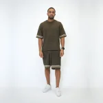 No Sauce Crochet Knit Striped T Shirt Brown (1)