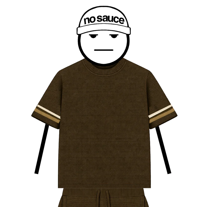 No Sauce Crochet Knit Striped T Shirt Brown (3) No Sauce Crochet Knit Striped T Shirt Brown (3)