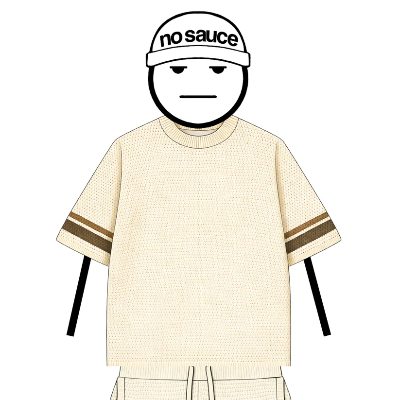 No Sauce Crochet Knit Striped T Shirt Crème (2) No Sauce Crochet Knit Striped T Shirt Crème (2)