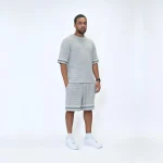 No Sauce Crochet Knit Striped T Shirt Grey (2)