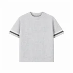 No Sauce Crochet Knit Striped T Shirt Grey (3)