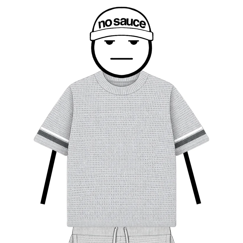 No Sauce Crochet Knit Striped T Shirt Grey (4) No Sauce Crochet Knit Striped T Shirt Grey (4)