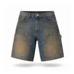 No Sauce Denim Carpenta Shorts Blue (Mocha Wash) (3)