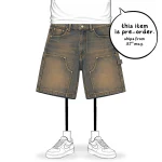 No Sauce Denim Carpenta Shorts Blue (Mocha Wash) (4)