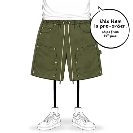 No Sauce Denim Carpenta Shorts Khaki (4)