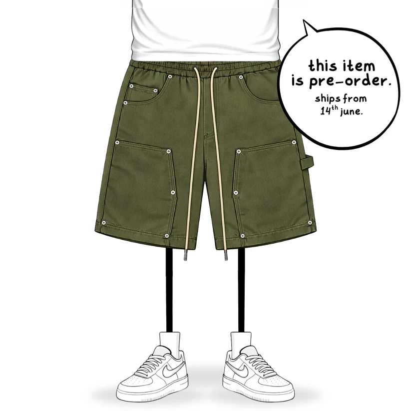 No Sauce Denim Carpenta Shorts Khaki (4) No Sauce Denim Carpenta Shorts Khaki (4)
