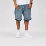 No Sauce Denim Distressed Shorts Blue (1)