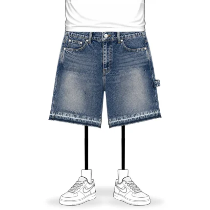 No Sauce Denim Distressed Shorts Blue (4)