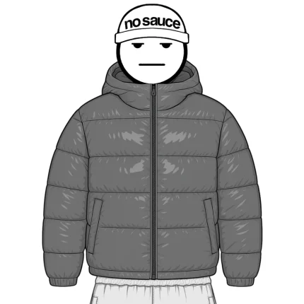 No Sauce Down Puffa Jacket Grey (4)
