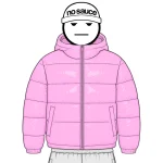 No Sauce Down Puffa Jacket Pink (4)