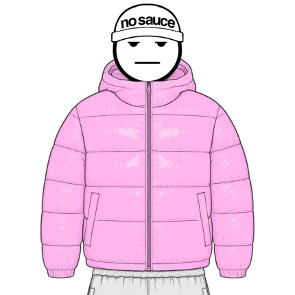 No Sauce Down Puffa Jacket Pink (4)