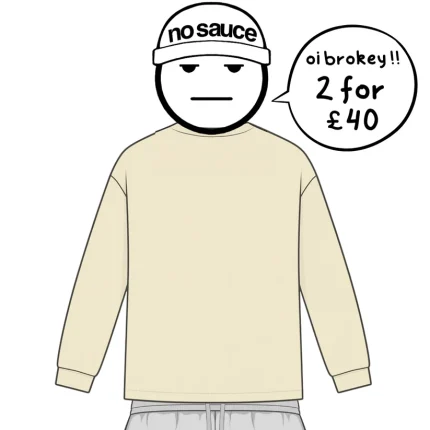 No Sauce Perfect Long Sleeve T Shirt Creme (4)