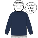 No Sauce Perfect Long Sleeve T Shirt Navy (4)