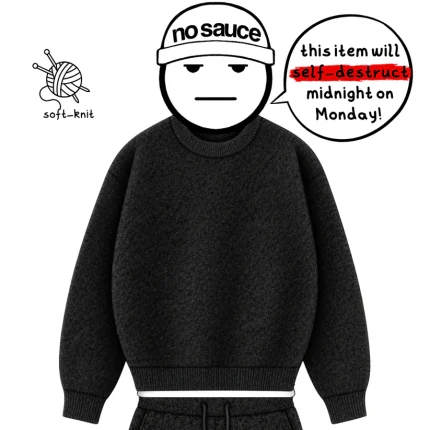 No Sauce Soft Knit Sweata Black (4)