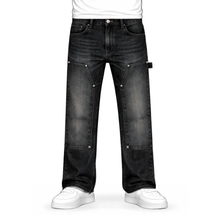 No Sauce Straight Leg Carpenta Jeans Black (2)