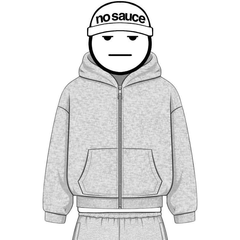 No Sauce Zippa Hoodie Grey (4) No Sauce Zippa Hoodie Grey (4)