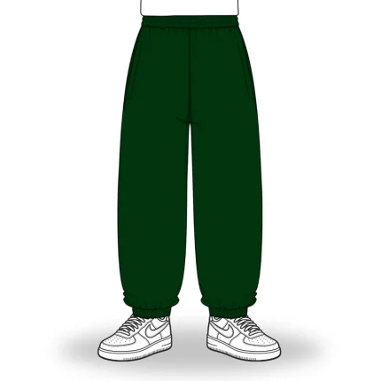 No Sauce Baggy Cuffed Joggers Forest Green (3)