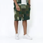 No Sauce Crochet Knit Checkered Shorts Camo (1)