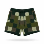 No Sauce Crochet Knit Checkered Shorts Camo (2)