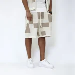 No Sauce Crochet Knit Checkered Shorts Crème (1)