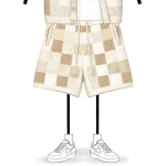 No Sauce Crochet Knit Checkered Shorts Crème (3)