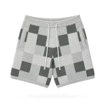 No Sauce Crochet Knit Checkered Shorts Grey (2)