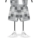 No Sauce Crochet Knit Checkered Shorts Grey (3)