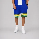 No Sauce Crochet Knit Striped Shorts Brasilia Blue (1)