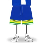 No Sauce Crochet Knit Striped Shorts Brasilia Blue (3)