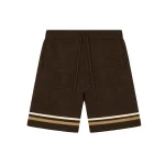 No Sauce Crochet Knit Striped Shorts Brown (2)