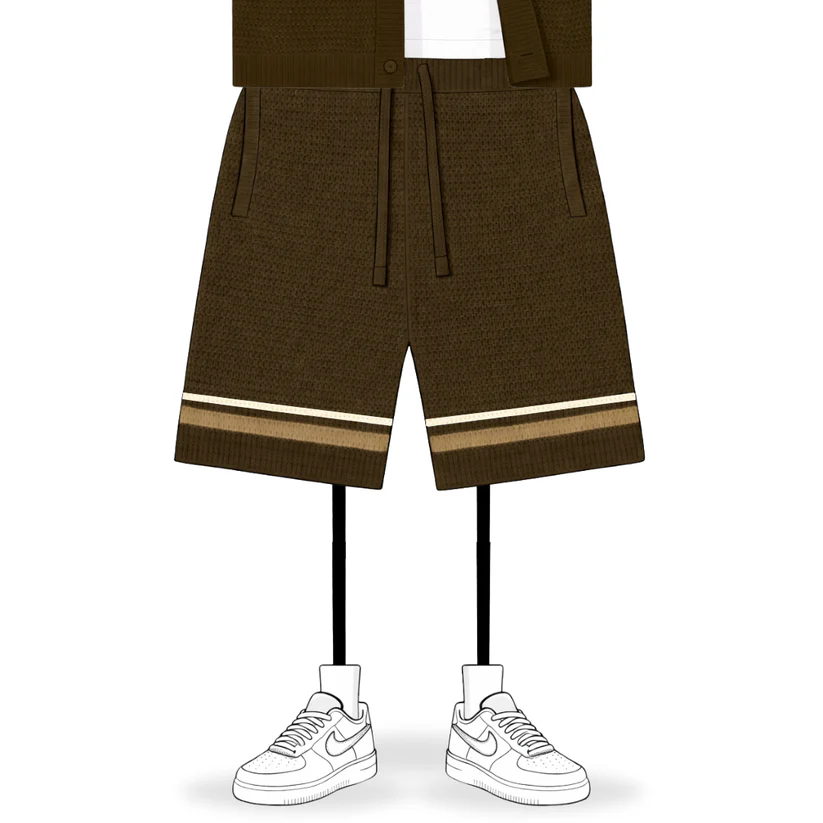 No Sauce Crochet Knit Striped Shorts Brown (3) No Sauce Crochet Knit Striped Shorts Brown (3)