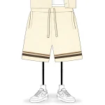 No Sauce Crochet Knit Striped Shorts Crème (3)