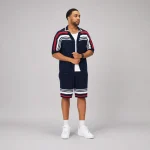 No Sauce Crochet Knit Striped Shorts Français Navy (2)