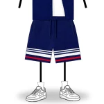 No Sauce Crochet Knit Striped Shorts Français Navy (3)