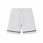 No Sauce Crochet Knit Striped Shorts Grey (2)