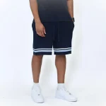 No Sauce Crochet Knit Striped Shorts Navy (1)