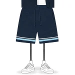 No Sauce Crochet Knit Striped Shorts Navy (3)