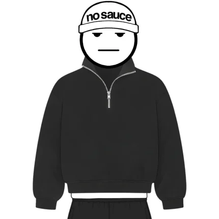 No Sauce Quarter Zippa Hoodie Black (2)