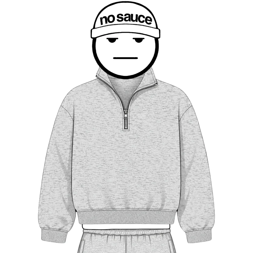 No Sauce Quarter Zippa Hoodie Grey (4) No Sauce Quarter Zippa Hoodie Grey (4)