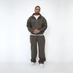 No Sauce Quarter Zippa Hoodie Mocha (1)