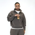 No Sauce Quarter Zippa Hoodie Mocha (2)