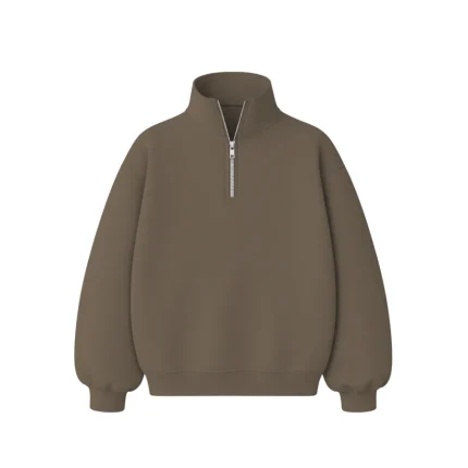 No Sauce Quarter Zippa Hoodie Mocha (3)