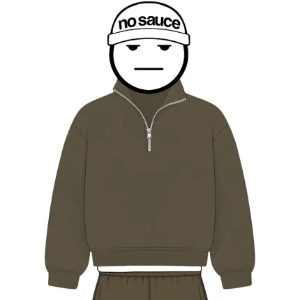 No Sauce Quarter Zippa Hoodie Mocha (4)
